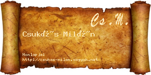 Csukás Milán névjegykártya