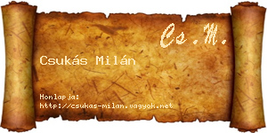 Csukás Milán névjegykártya