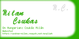 milan csukas business card